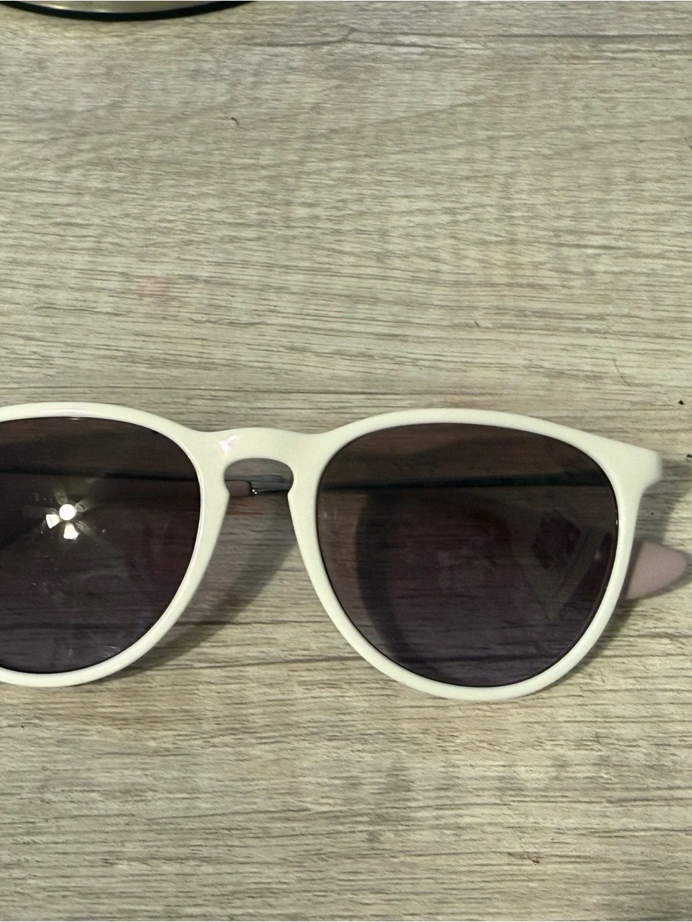 Ray-Ban Erika White Frame Sunglasses with Purple Lenses and Black Case - Picture 6 of 8